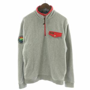 POLO RALPH LAUREN ポーラーフリース ハーフジップ トレーナー ボアジャケット ハイネック ワッペン 刺繍 長袖 M グレー 710731646002