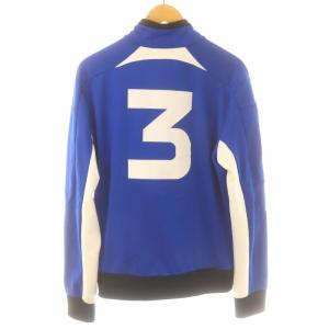 POLO RALPH LAUREN ジップアップジャケット トラックジャケット ハイネック メッシュ ワッペン 刺繍 ロゴ 切替 長袖 M 青 ブルー