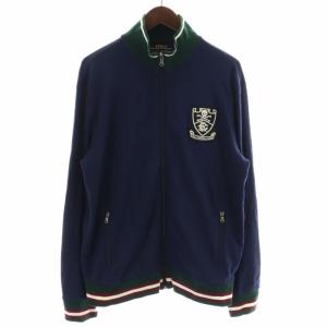 POLO RALPH LAUREN トラックジャケット ジップアップ ワッペン 刺繍 ハイネック M 長袖 紺 ネイビー