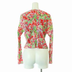 PLEATS PLEASE ISSEY MIYAKE イッセイミヤケ カーディガン 花柄 3 ピンク グリーン PP11-J0892