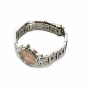 HERMES クリッパー 腕時計 クオーツ ピンクゴールド文字盤 シルバーカラー CL4.210