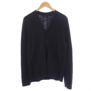 Theory 23SS PACIFIC LINEN CANNES CRD ニット カーディガン 長袖 Vネック リネン S 黒 ブラック