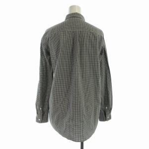Deuxieme Classe ギンガムシャーリングシャツ ブラウス チェック ボタンダウン 長袖 F 黒 ブラック 白 ホワイト 14050500403010