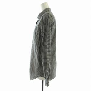 Deuxieme Classe ギンガムシャーリングシャツ ブラウス チェック ボタンダウン 長袖 F 黒 ブラック 白 ホワイト 14050500403010