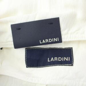 LARDINI ブートニエール ベスト ジレ シングル Vネック 麻 リネン混 48 S 白 ホワイト タグ付き /BB
