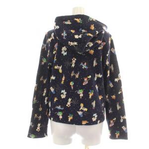 franche lippée パーカー ジャケット ジップアップ 長袖 総柄 アニマル M 紺 ネイビー マルチカラー /NW1