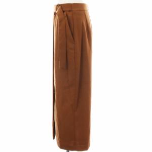 23区 22AW クリアトリコチン ラップ風 スカート ロング マキシ タイト タック ベルト 38 M 茶 ブラウン SKWONA0210