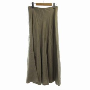 Deuxieme Classe アササルファーゾメスカート フレア マキシ ロング 麻 リネン 36 S 茶 ブラウン 20060500708010