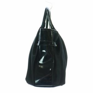 kate spade new york トートバッグ ハンドバッグ ナイロン 切替 エナメル ロゴ 黒 ブラック