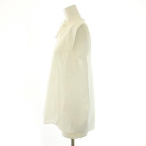 TOMORROWLAND collection 23SS プチスクエアエンブロイダリー ボウタイノースリーブブラウス シャツ リボン 36 S 白 ホワイト