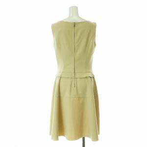 FOXEY NEW YORK ワンピース フレア ミモレ ロング ノースリーブ ストレッチ 40 M ベージュ /KU