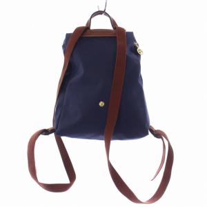 Longchamp リュックサック デイバッグ ナイロン レザー 紺 ネイビー