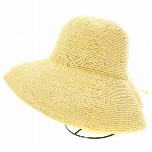 ラフィアハット 麦わら帽子 ストローハット リボン ベージュ /KU