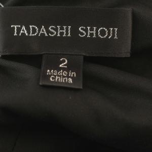 TADASHI SHOJI ワンピース フレンチスリーブ レース ドレス 半袖 ひざ丈 2 M 黒 ブラック /G