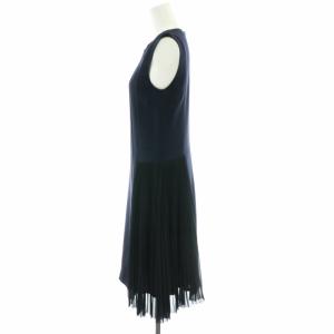 Theory Synthetic Crepe Pleated Day Dress ノースリーブ ワンピース ひざ丈 プリーツ シアー シースルー