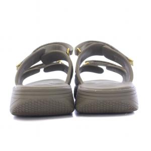 SUICOKE Deuxieme Classe別注 グログランダブルストラップサンダル 厚底 ゴム US7 25cm カーキ