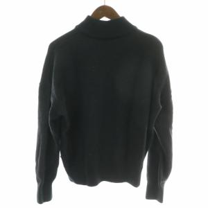 HUGO BOSS Justin Teodoro ニット カットソー セーター ハイネック スター柄 星柄 ロゴ 刺繍 ウール 長袖 S 黒 ブラック