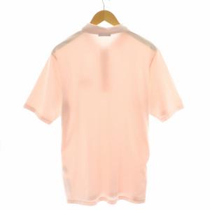 Papas ポロシャツ ハーフジップ 半袖 ロゴワッペン M ピンク