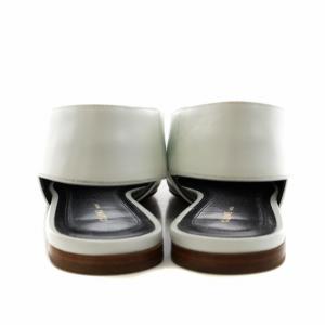 CELINE FLAT V NECK SLINGBACK パンプス ポインテッドトゥ レザー 35 22.0cm 白