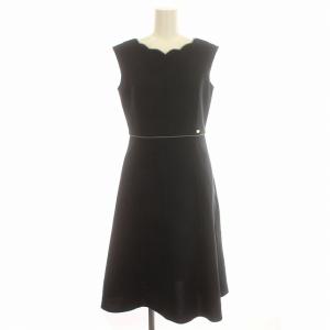 24AW AFTERNOON ドレス ワンピース ノースリーブ ひざ丈 00 S ネイビー 紺 /G