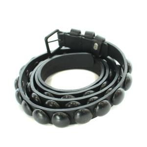 ANN DEMEULEMEESTER Belt With Studs Vachetta ベルトウィズスタッズバケッタ レザー 装飾 M 黒 ブラック