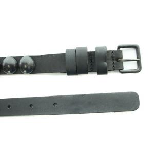 ANN DEMEULEMEESTER Belt With Studs Vachetta ベルトウィズスタッズバケッタ レザー 装飾 M 黒 ブラック