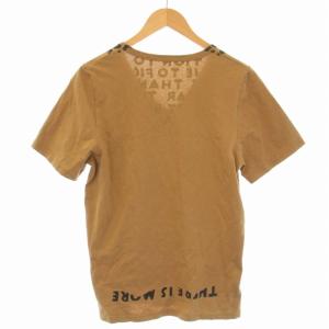 Maison Margiela 12SS エイズT Tシャツ カットソー ロゴ 半袖 Vネック S ベージュ 黒 ブラック S30GC9998