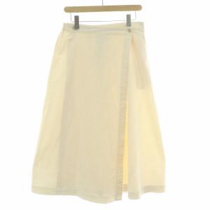 ラップスカート 巻き フレア マキシ ロング ストレッチ 無地 M 白 ホワイト タグ付き /BB