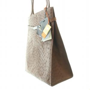 CIVIDINI トートバッグ ハンドバッグ オーストリッチ 茶 ブラウン タグ付き