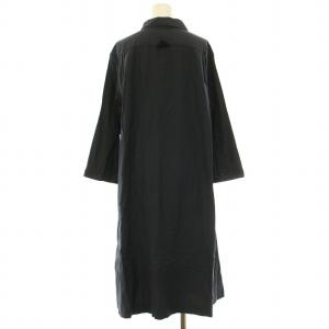 MARGARET HOWELL シャツワンピース マキシ ロング 長袖 レギュラーカラー カシミヤ混 無地 F 黒 ブラック