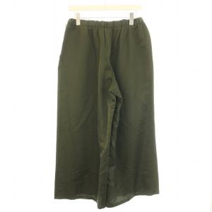 Y's ヨウジヤマモト イージーパンツ フレア ウエストゴム シルク ウール混 2 S カーキ