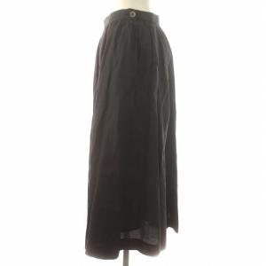 MARGARET HOWELL フレアスカート ロング マキシ 絹 シルク混 ギャザー 2 M 黒 ブラック /KL