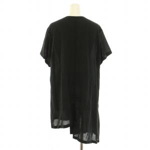 Yohji Yamamoto シャツ ブラウス アシンメトリー 半袖 ストレッチ F 黒 ブラック