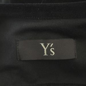 Y's ヨウジヤマモト カットソー 半袖 ボーダー シースルー メシュ ベロア Tシャツ 2 M 黒 ブラック
