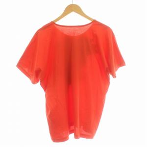 HOMME PLISSE ISSEY MIYAKE Tシャツ 半袖 カットソー ロゴ プリント F オレンジ