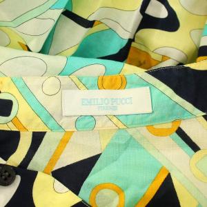 Emilio Pucci FIRENZE シャツ ブラウス 長袖 バンドカラー ハーフボタン プッチ柄 総柄 S マルチカラー