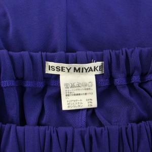 ISSEY MIYAKE サルエルパンツ イージー ギャザー ウエストゴム ストレッチ 3 L 紫 パープル