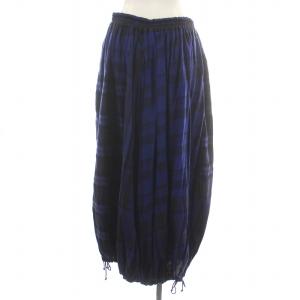 Y's ヨウジヤマモト バルーンパンツ イージー チェック 切替 2 M 青 ブルー 黒 ブラック