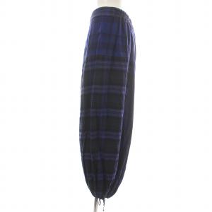 Y's ヨウジヤマモト バルーンパンツ イージー チェック 切替 2 M 青 ブルー 黒 ブラック