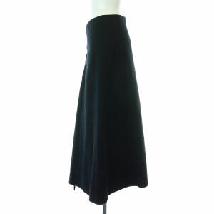 Tao AD2004 フレアスカート ロング マキシ フロントジップ ウール S 黒 ブラック TN-S027