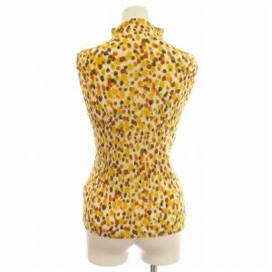 PLEATS PLEASE ISSEY MIYAKE イッセイミヤケ プリーツ カットソー ハイネック ノースリーブ F 黄色 オレンジ