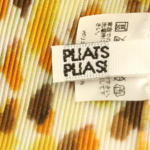 PLEATS PLEASE ISSEY MIYAKE イッセイミヤケ プリーツ カットソー ハイネック ノースリーブ F 黄色 オレンジ