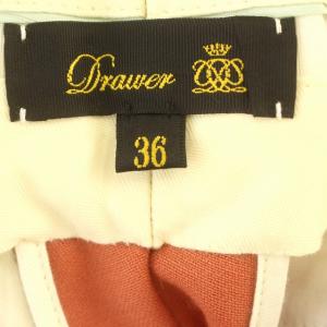 Drawer バックサテンフロントステッチタックパンツ テーパード パンツ 36 S オレンジ