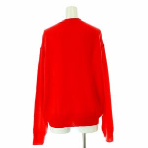 BLAMINK ニットカーディガン 長袖 Vネック 金ボタン カシミヤシルク 36 S 赤 レッド 7915-106-0024