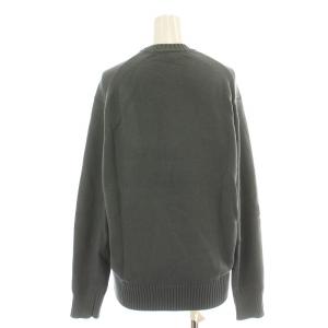Drawer 9Gコットン天竺編みクルーネックニット セーター 長袖 ロゴ刺繍 1 S 緑 グリーン 6513-199-0975
