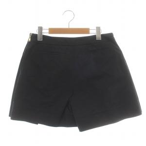 LOUIS VUITTON キュロット ショートパンツ ハーフ プリーツ バイカラー 絹 シルク混 38 M 黒 ブラック 紺 ネイビー