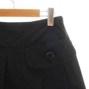 LOUIS VUITTON キュロット ショートパンツ ハーフ プリーツ バイカラー 絹 シルク混 38 M 黒 ブラック 紺 ネイビー