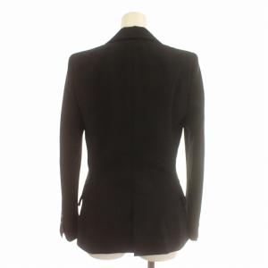 Emilio Pucci テーラードジャケット ブレザー 肩パッド 裏地総柄 38 M 黒 ブラック