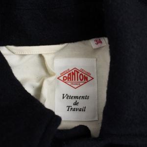 DANTON NYLON TAFFETA ナイロンタフタコート ステンカラー アウター ロング丈 ウール ロゴ 刺繍 ワンポイント 34