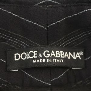 DOLCE&GABBANA パンツ ストライプ 花柄 スラックス 40 M 黒 ブラック /G